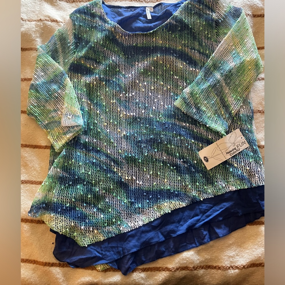 NWT Multi color beach cover up top
